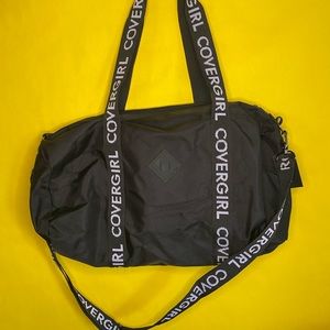 NWT COVERGIRL Classic Black Duffle Bag w/ strap